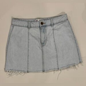 Zara Light Blue Mini Denim Skirt. Size Small